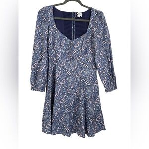 J.Crew Sweetheart Long-Sleeve Mini Dress in Liberty® Bourton Bloom fabric Size 4